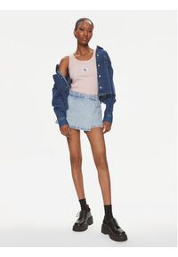 Calvin Klein Jeans Top J20J222566 Różowy Slim Fit. Kolor: różowy. Materiał: bawełna