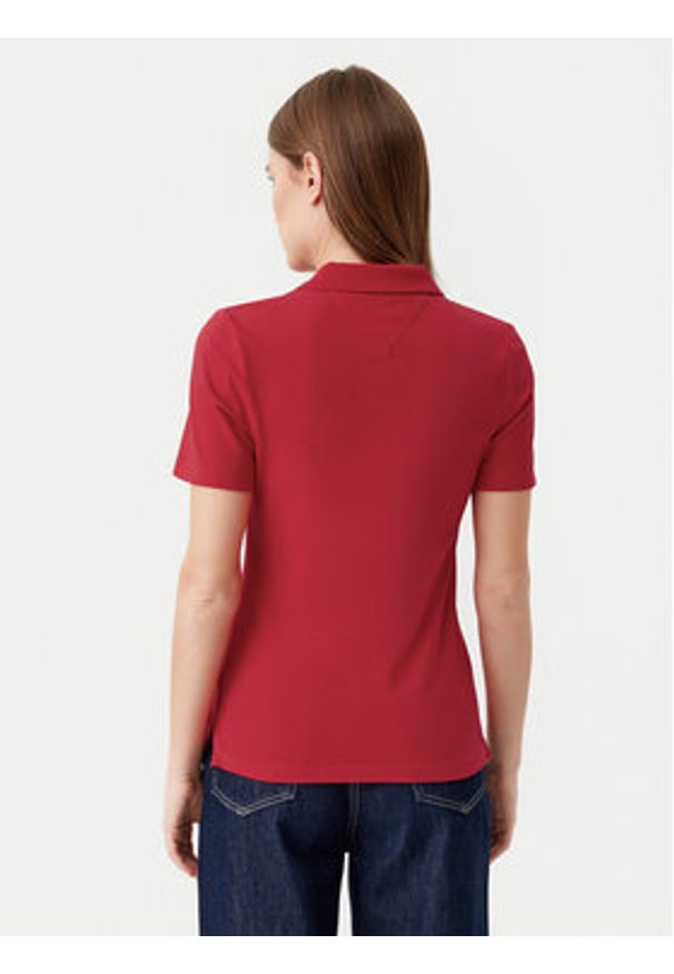 TOMMY HILFIGER - Tommy Hilfiger Polo 1985 WW0WW43225 Czerwony Slim Fit. Typ kołnierza: polo. Kolor: czerwony. Materiał: bawełna