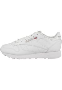 Buty do chodzenia damskie Reebok Classic Lthr. Zapięcie: sznurówki. Kolor: biały. Materiał: materiał, skóra, syntetyk. Szerokość cholewki: normalna. Model: Reebok Classic. Sport: turystyka piesza