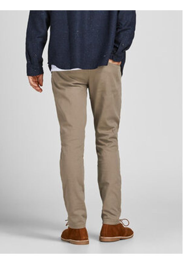 Jack & Jones Spodnie materiałowe Marco Dave 12174307 Beżowy Slim Fit. Kolor: beżowy. Materiał: bawełna