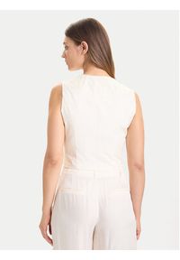Guess Kamizelka W5YH51 WH5N2 Écru Regular Fit. Materiał: lyocell, wiskoza