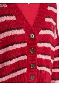 Tommy Jeans Kardigan Badge DW0DW21678 Czerwony Relaxed Fit. Kolor: czerwony. Materiał: syntetyk #4