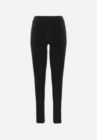 Born2be - Czarne Legginsy z Elastycznej Bawełny z Lampasami Olerria. Kolor: czarny. Materiał: bawełna. Długość: długie #5