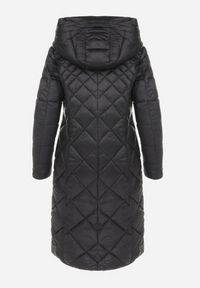 Born2be - Czarna Kurtka za Kolano Pikowana Viphee. Kolor: czarny. Materiał: materiał. Sezon: zima, jesień #4