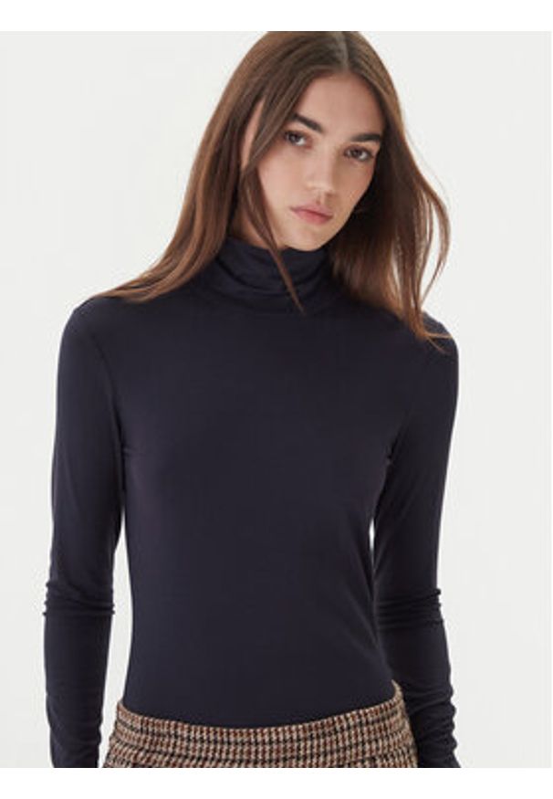 Weekend Max Mara Golf Multif 2525946022 Granatowy Slim Fit. Typ kołnierza: golf. Kolor: niebieski. Materiał: wiskoza