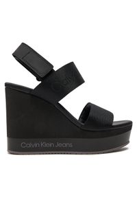 Calvin Klein Jeans Sandały Wedge Sandal Webbing In Mr YW0YW01360 Czarny. Kolor: czarny #1