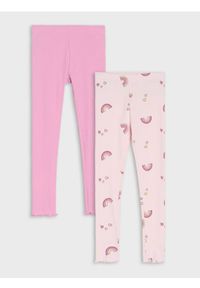 Sinsay - Prążkowane legginsy 2 pack - wielobarwny. Materiał: prążkowany