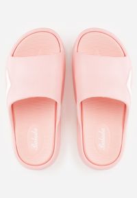 Born2be - Różowe Minimalistyczne Klapki Basenowe na Piankowej Podeszwie Paphie. Okazja: do domu, na co dzień, na plażę. Kolor: różowy. Materiał: dresówka. Sezon: lato. Styl: wakacyjny, casual #4