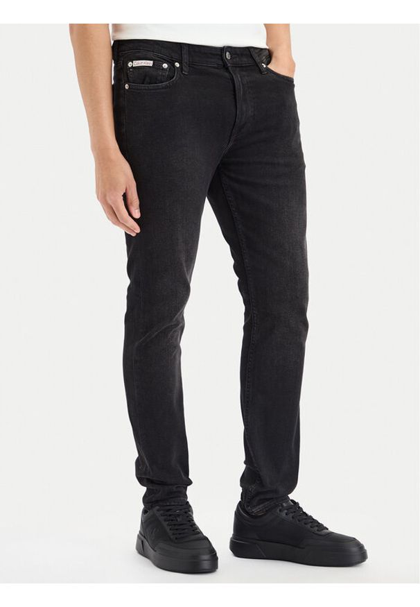 Calvin Klein Jeans Jeansy LV04RG713G Czarny Slim Fit. Kolor: czarny