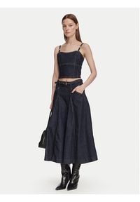 Guess Spódnica jeansowa W6YD03 D1348 Granatowy Regular Fit. Kolor: niebieski. Materiał: bawełna #2