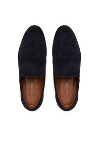 TOMMY HILFIGER - Tommy Hilfiger Półbuty Hilfiger Flexible Suede Loafer FM0FM05496 Granatowy. Kolor: niebieski. Materiał: zamsz, skóra #3