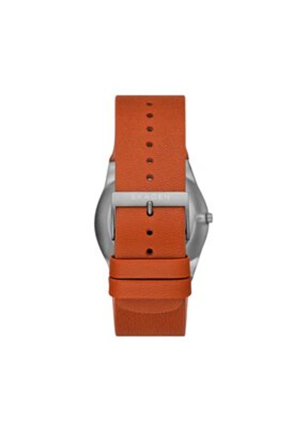 Skagen Zegarek Melbye Titanium SKW6906 Brązowy. Kolor: brązowy. Materiał: skóra