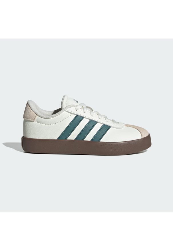 Adidas - Buty VL Court 3.0 Kids. Kolor: niebieski, wielokolorowy, biały. Materiał: zamsz, materiał. Sport: turystyka piesza
