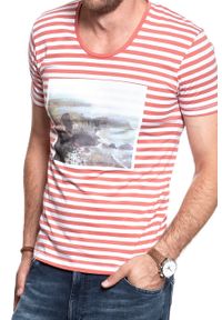 Jack & Jones - JACK & JONES T SHIRT BENNY TEE 12066251. Wzór: paski, nadruk #5