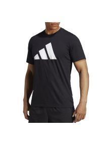 Adidas - Koszulka adidas Train Essentials Feelready Logo Training IB8273 - czarna. Kolor: czarny. Materiał: poliester, materiał, dresówka, bawełna. Długość rękawa: krótki rękaw. Długość: krótkie. Sport: fitness