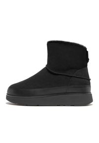 Buty FitFlop GEN-FF Mini Double-Faced Shearling Boots W GS6-090 czarne. Okazja: na spacer. Zapięcie: pasek. Kolor: czarny. Materiał: materiał, skóra #6