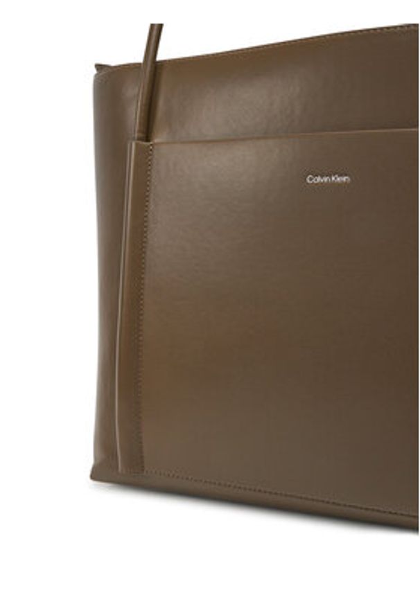 Calvin Klein Torebka Ck Linn Large Shopper K60K613109 Brązowy. Kolor: brązowy. Materiał: skórzane