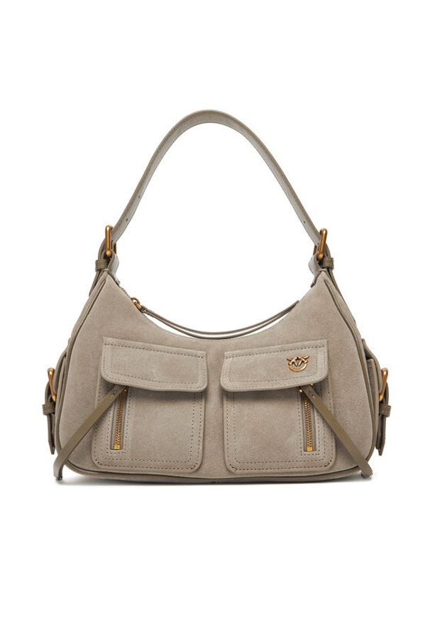 Pinko - PINKO Torebka Cargo Bag Classic PE 25 PLTT 102794 A29N Szary. Kolor: szary. Materiał: zamszowe, skórzane
