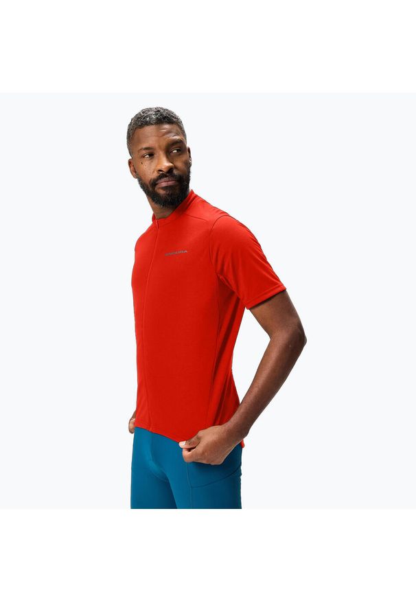ENDURA - Koszulka rowerowa męska Endura Loop Zipped. Kolor: czerwony. Sport: kolarstwo