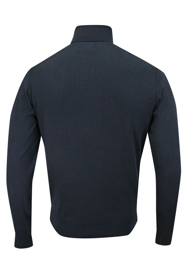 Niebieski sweter Just Yuppi na spotkanie biznesowe, na jesień, elegancki, z golfem