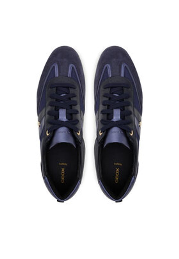 Geox Sneakersy D Myria B D5568B 01422 C4002 Granatowy. Kolor: niebieski. Materiał: skóra, zamsz