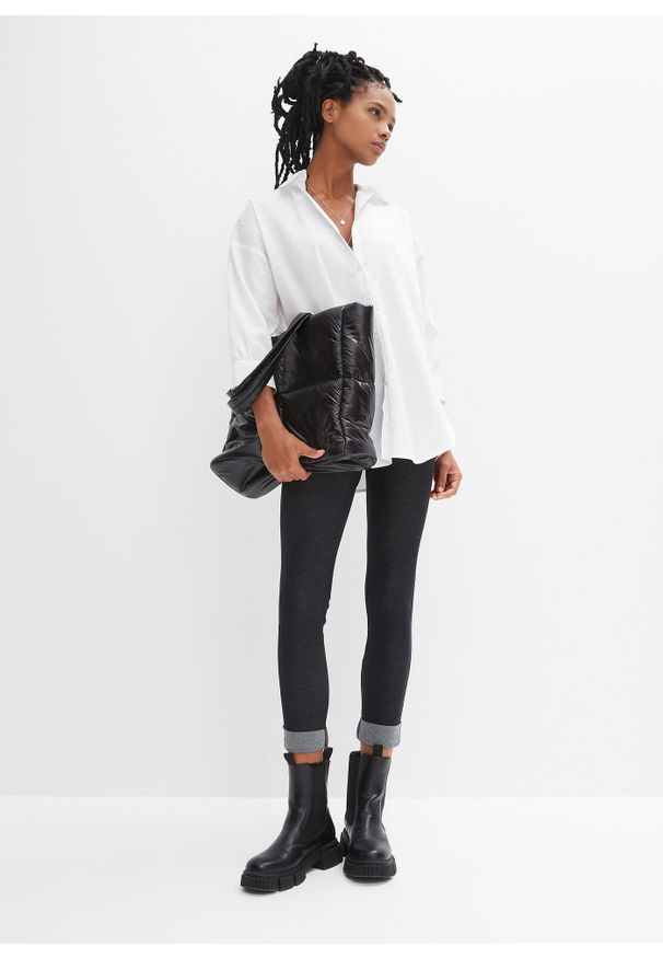 bonprix - Legginsy o wyglądzie dżinsów. Kolor: czarny