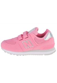 Buty New Balance Jr PV574HM1 różowe. Okazja: na co dzień. Zapięcie: rzepy. Kolor: różowy. Materiał: syntetyk, materiał. Szerokość cholewki: normalna. Model: New Balance 574 #3