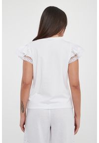 Twinset Milano - T-shirt damski z koronką TWINSET. Materiał: koronka. Wzór: koronka #3