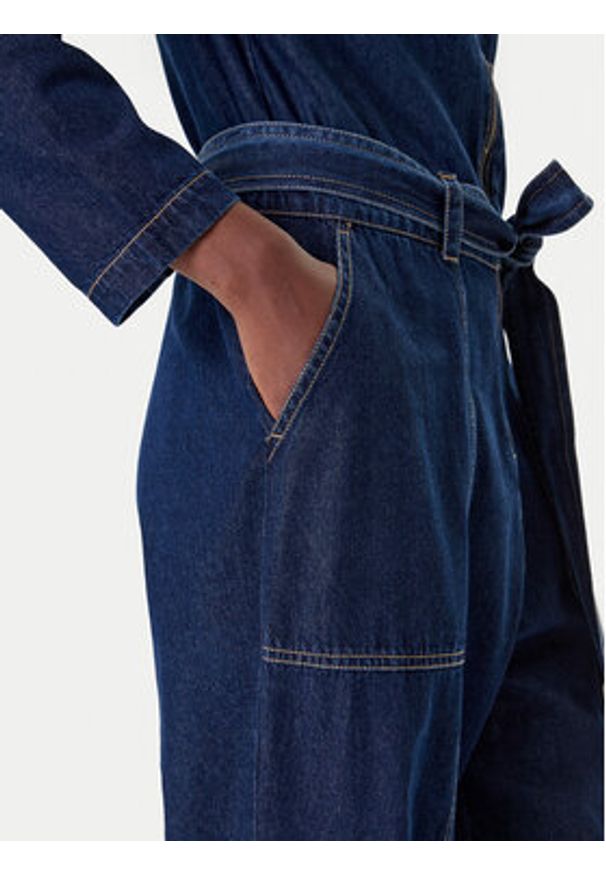 French Connection Kombinezon 7UZAC Granatowy Regular Fit. Kolor: niebieski. Materiał: bawełna