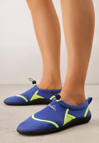 Born2be - Niebiesko-Zielone Elastyczne Buty Sportowe do Wody Ralvie. Okazja: na plażę. Kolor: niebieski. Materiał: bawełna, len. Sezon: lato #8