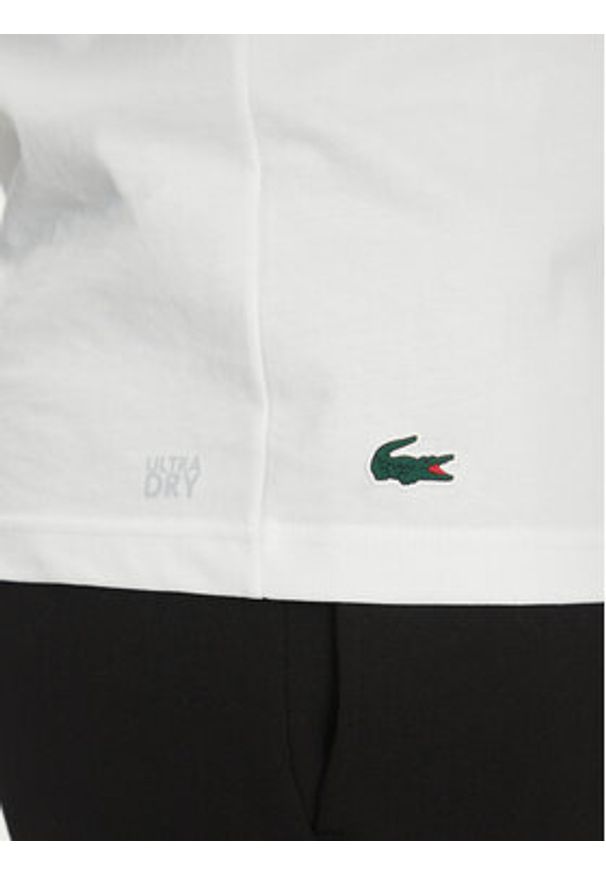 Lacoste T-Shirt TH8917 Biały Regular Fit. Kolor: biały. Materiał: bawełna