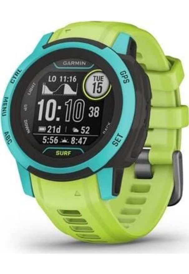 GARMIN - Zegarek sportowy Garmin Instinct 2S Surf Edition Waikiki Zielony (010-02563-02). Kolor: zielony. Styl: sportowy