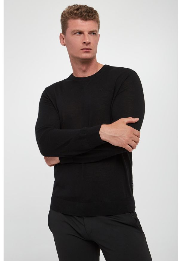 Armani Exchange - Sweter męski wełniany ARMANI EXCHANGE. Materiał: wełna