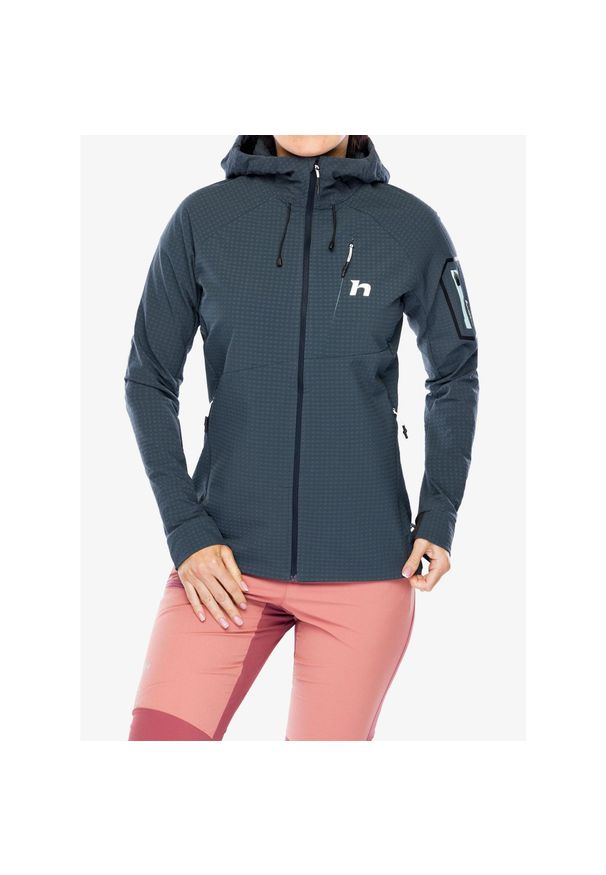Kurtka softshell damska Hannah Arina Hoody. Kolor: niebieski. Materiał: softshell. Sport: turystyka piesza