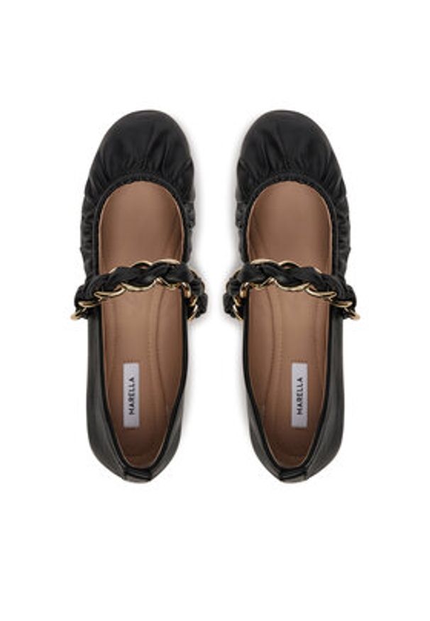 Marella Baleriny Matteo 2513521096200 Czarny. Kolor: czarny. Materiał: skóra