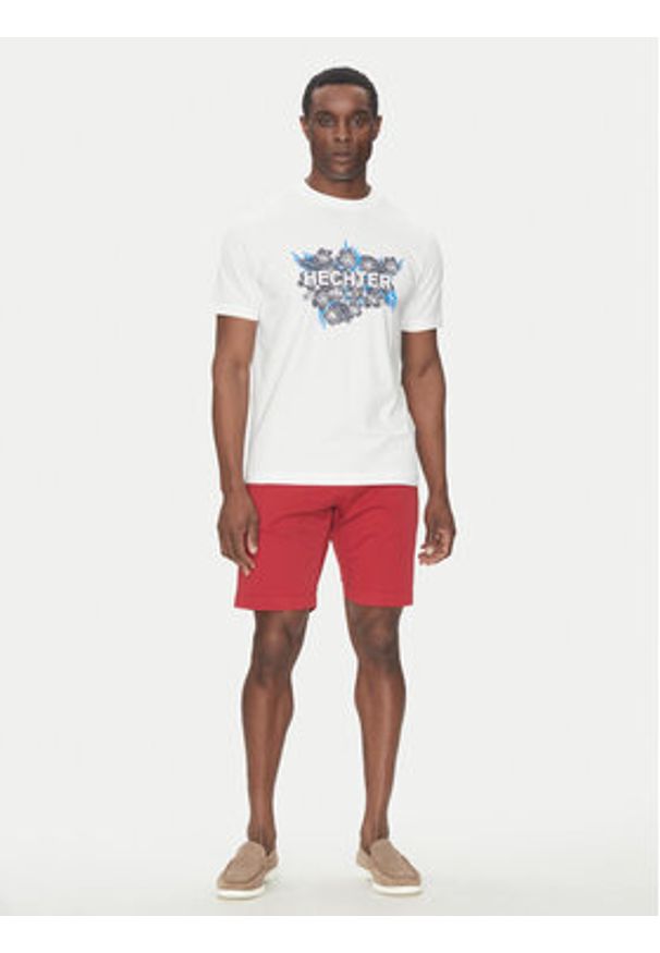 Hechter Paris T-Shirt 75018 151917 Biały Regular Fit. Kolor: biały. Materiał: bawełna