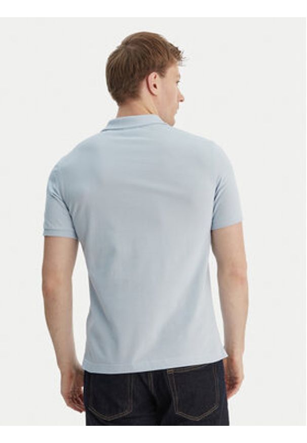 GANT - Gant Polo Shield 2220 Niebieski Slim Fit. Typ kołnierza: polo. Kolor: niebieski. Materiał: bawełna