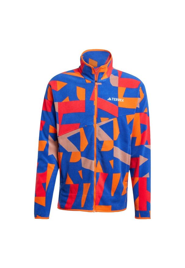 Adidas - Bluza Terrex Multi Printed Full-Zip Fleece. Kolor: wielokolorowy, różowy, niebieski. Materiał: polar, materiał
