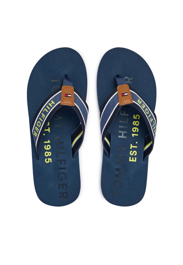 TOMMY HILFIGER - Tommy Hilfiger Japonki Sporty Hilfiger Beach Sandal FM0FM05805 Niebieski. Kolor: niebieski. Materiał: materiał. Styl: sportowy