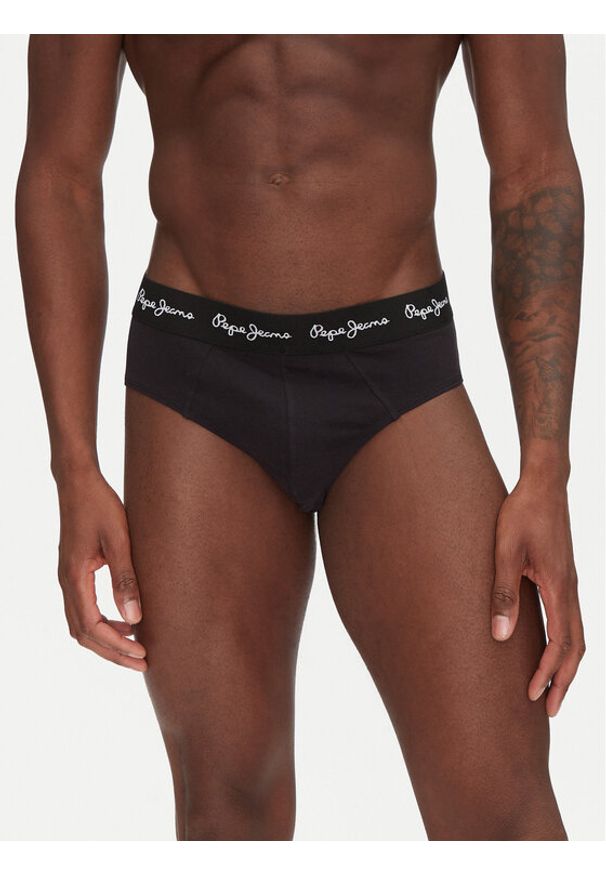 Pepe Jeans Komplet 3 par slipów PMU10988 Czarny. Kolor: czarny. Materiał: bawełna
