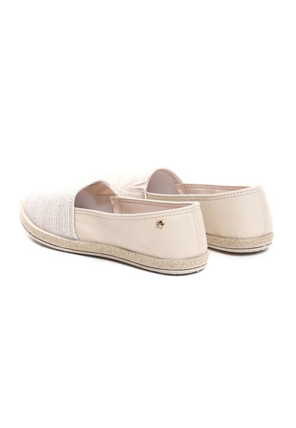 Renee - Beżowe Espadryle Loving Tonight. Zapięcie: bez zapięcia. Kolor: beżowy. Materiał: materiał. Wzór: paski, nadruk. Obcas: na płaskiej podeszwie