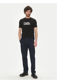 Karl Lagerfeld - KARL LAGERFELD T-Shirt 755087 552235 Czarny Regular Fit. Typ kołnierza: dekolt w karo. Kolor: czarny. Materiał: bawełna #5