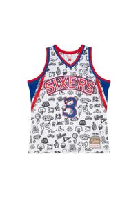 Mitchell & Ness - Jersey Philadelphia 76ers NBA Doodle Swingman 1996 Allen Iverson. Kolor: biały. Materiał: jersey. Sport: koszykówka #1