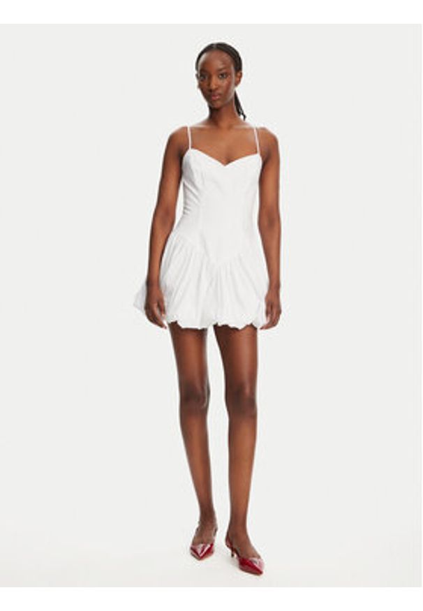 BARDOT Sukienka koktajlowa Lissett Poplin 59794DB Biały Slim Fit. Kolor: biały. Materiał: bawełna. Styl: wizytowy