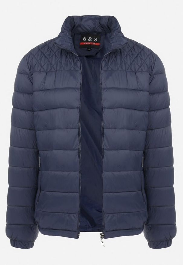 Born2be - Granatowa Kurtka Pikowana Heatampal. Kolor: niebieski. Materiał: jeans, materiał. Długość rękawa: długi rękaw. Długość: długie. Wzór: gładki. Sezon: zima, jesień. Styl: klasyczny