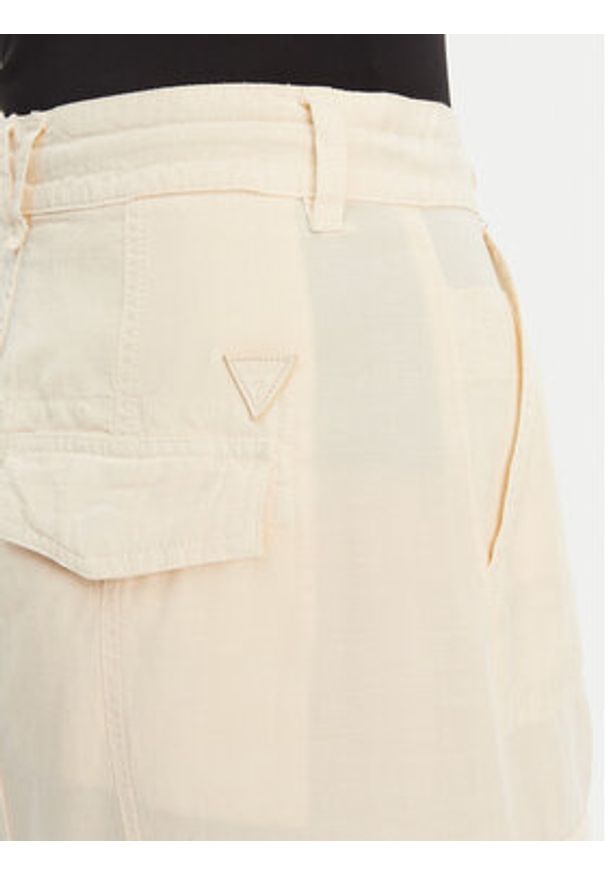 Guess Spódnica midi W5GD1H WG8N0 Beżowy Regular Fit. Kolor: beżowy. Materiał: len, lyocell