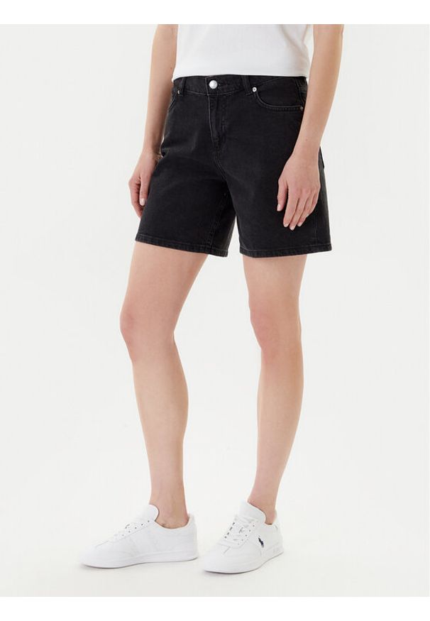 Mustang Szorty jeansowe Jodie 1016562 Czarny Regular Fit. Kolor: czarny. Materiał: bawełna