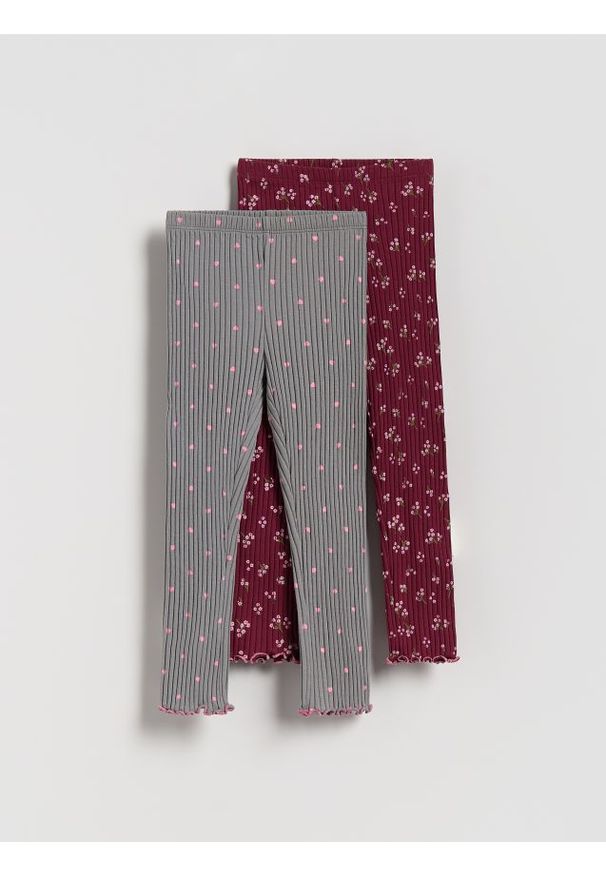 Reserved - Bawełniane legginsy 2 pack - wielobarwny. Materiał: bawełna