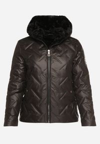 Born2be - Czarna Pikowana Kurtka o Prostym Kroju z Kapturem Avilerie. Okazja: na co dzień. Typ kołnierza: kaptur. Kolekcja: plus size. Kolor: czarny. Materiał: jeans. Styl: casual, elegancki #6
