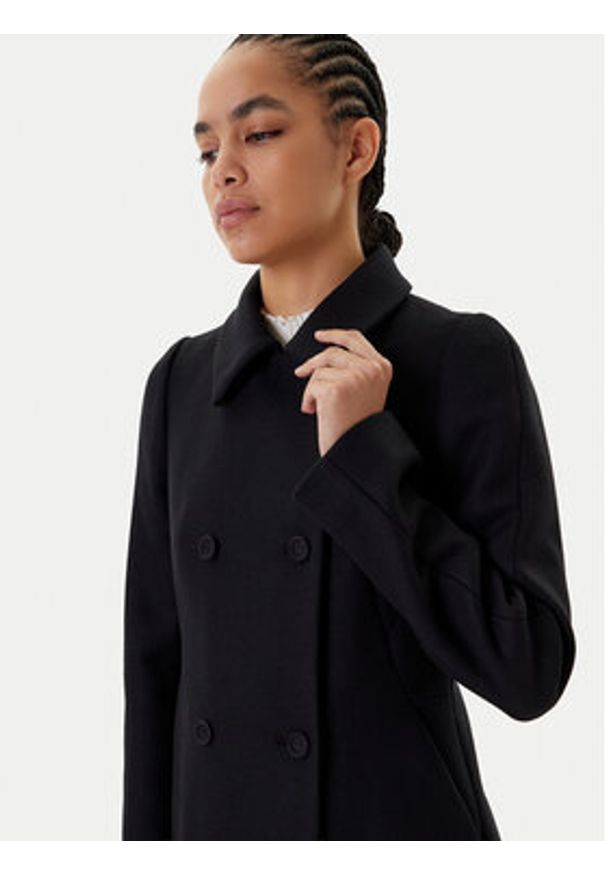 BOSS Płaszcz wełniany Cale 50550723 Czarny Relaxed Fit. Kolor: czarny. Materiał: wełna